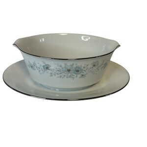 Porcelain‎ Gravy Boat With Attached Oval Bowl Noritake Japan Inverness 6716